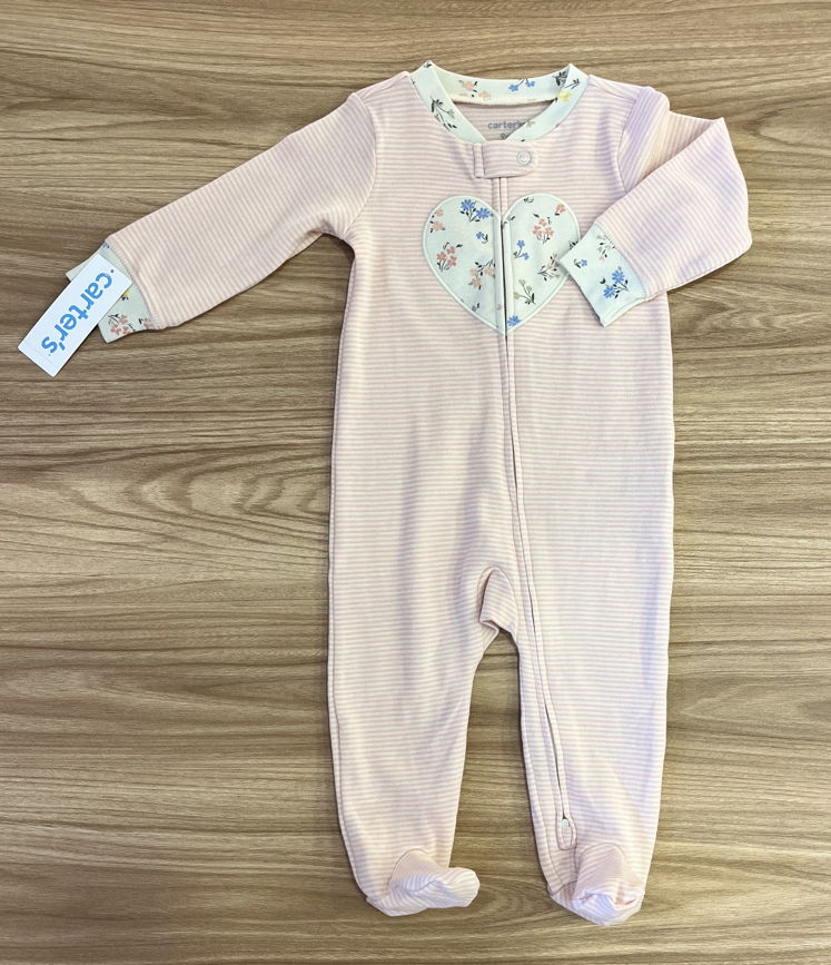 Pijama enterizo rayas rosadas