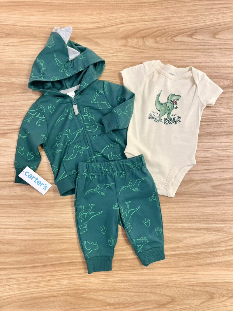 Conjunto Dinosaurios Verde Carter´s