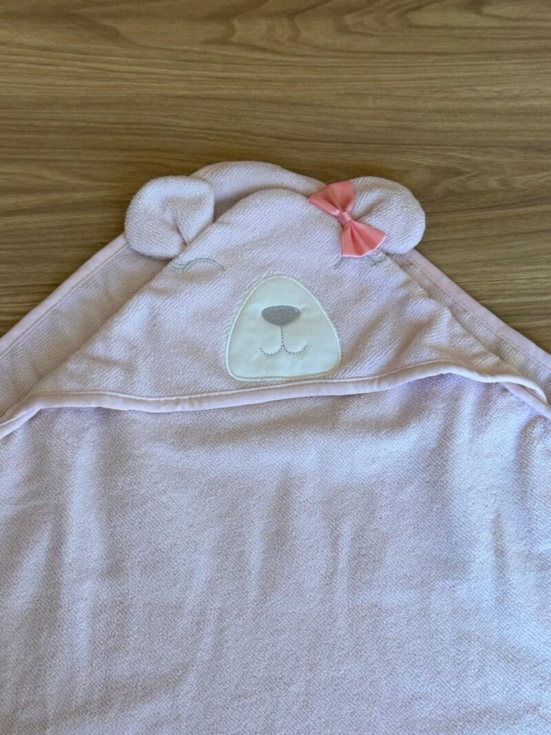 Toalla Palo de Rosa con Capucha Carita de Osa