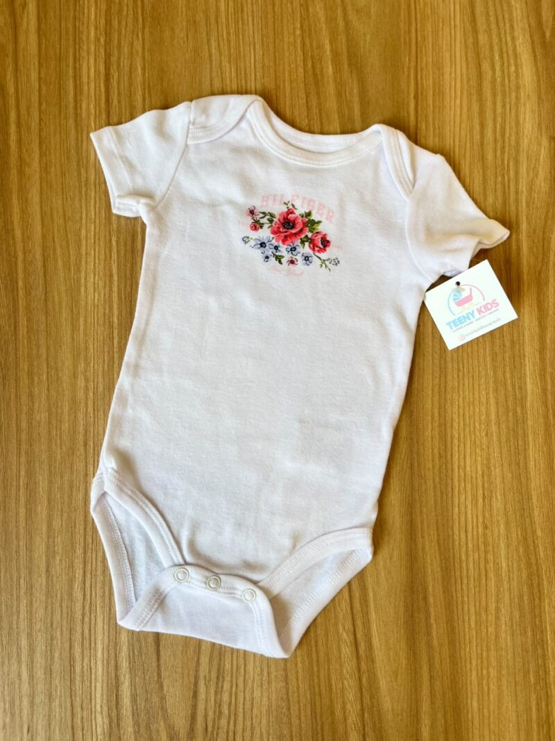 Bodys TOMMY blanco flor rosa