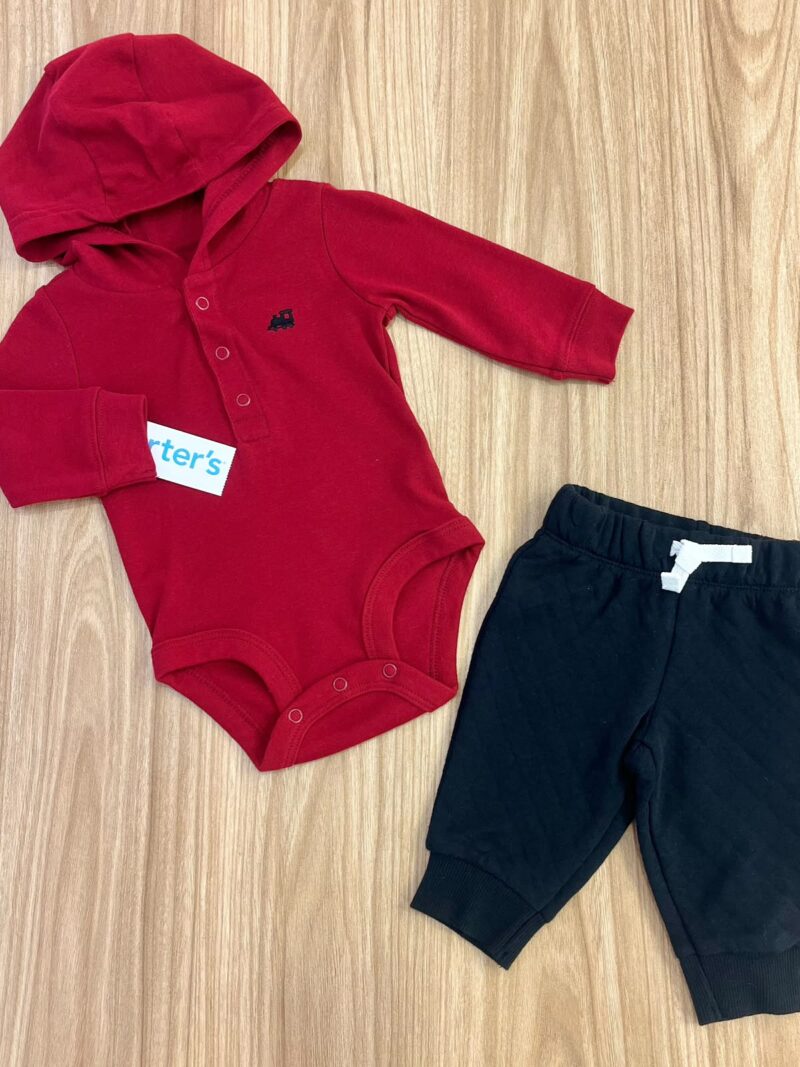 Conjunto body manga larga tren y sudadera Carter´s