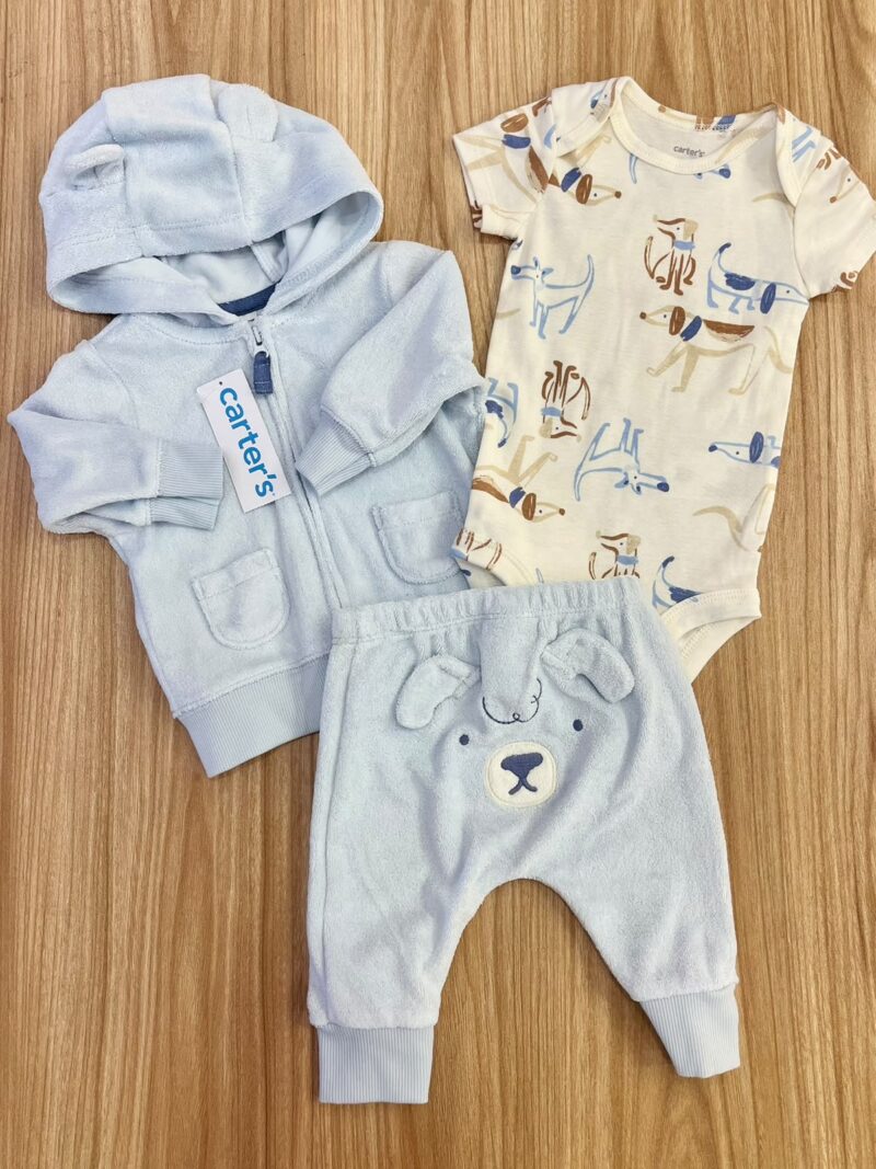 Conjunto azul perritos Carter´s