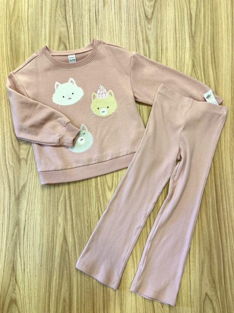 Conjunto Palo de Rosa Gatitos