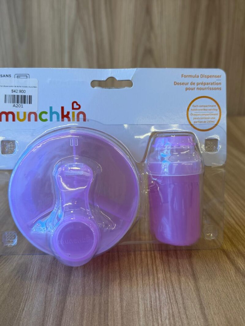 Set Dispensador de Leche Polvo Rosado