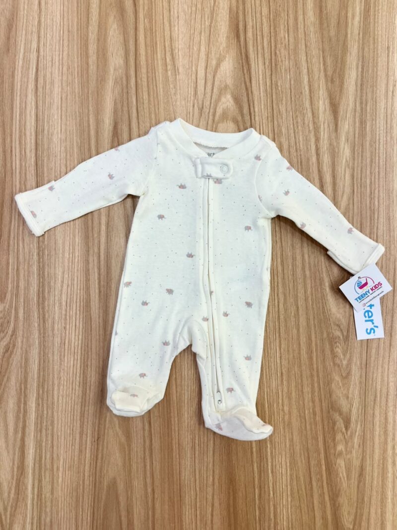 Pijama enterizo blanca elefantes Carters