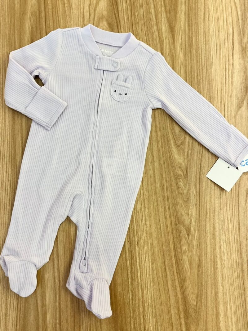Pijama enterizo lila tela rib
