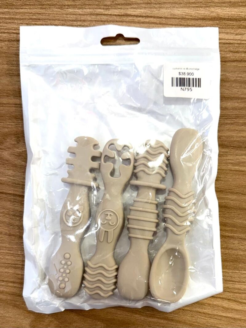 Cucharas x4 Silicona Beige